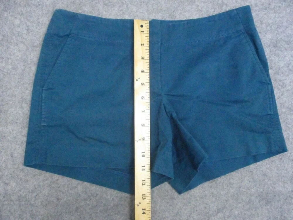 J Crew Shorts Womens 4 Blue Flat Front Chino Stretch Comfort Solid Beach Summer